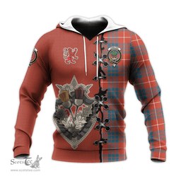 Scottish Hamilton Ancient Clan Tartan Hoodie - Lion Rampant And Celtic Thistle Style Scottish Plaid Tartan Plaid