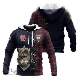 Scottish MacLachlan Clan Tartan Hoodie - Lion Rampant And Celtic Thistle Style Scottish Plaid Tartan Plaid