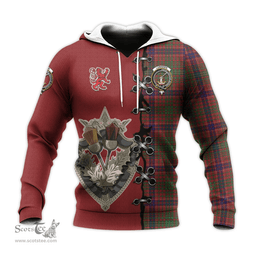 Scottish Lumsden Clan Tartan Hoodie - Lion Rampant And Celtic Thistle Style Scottish Plaid Tartan Plaid