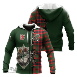 Scottish Kinninmont Clan Tartan Hoodie - Lion Rampant And Celtic Thistle Style Scottish Plaid Tartan Plaid