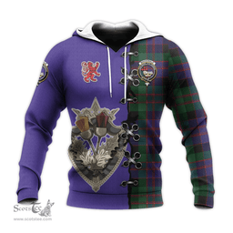 Scottish MacDonald Clan Tartan Hoodie - Lion Rampant And Celtic Thistle Style Scottish Plaid Tartan Plaid