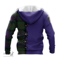 Scottish MacDonald Clan Tartan Hoodie - Lion Rampant And Celtic Thistle Style Scottish Plaid Tartan Plaid