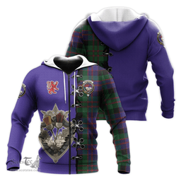 Scottish MacDonald Clan Tartan Hoodie - Lion Rampant And Celtic Thistle Style Scottish Plaid Tartan Plaid