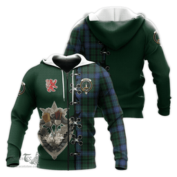 Scottish MacIntyre Clan Tartan Hoodie - Lion Rampant And Celtic Thistle Style Scottish Plaid Tartan Plaid