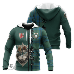 Scottish Lockhart Clan Tartan Hoodie - Lion Rampant And Celtic Thistle Style Scottish Plaid Tartan Plaid