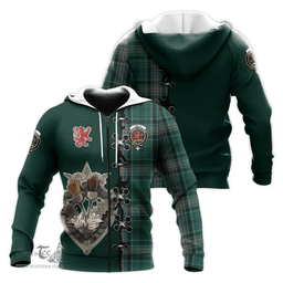 Scottish Kelly of Sleat Hunting Clan Tartan Hoodie - Lion Rampant And Celtic Thistle Style Scottish Plaid Tartan Plaid