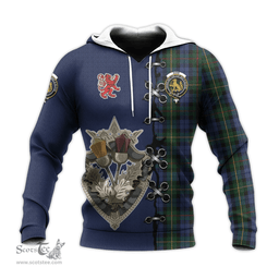 Scottish Gow Hunting Clan Tartan Hoodie - Lion Rampant And Celtic Thistle Style Scottish Plaid Tartan Plaid