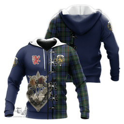 Scottish Gow Hunting Clan Tartan Hoodie - Lion Rampant And Celtic Thistle Style Scottish Plaid Tartan Plaid