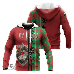 Scottish Grierson Clan Tartan Hoodie - Lion Rampant And Celtic Thistle Style Scottish Plaid Tartan Plaid