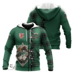 Scottish MacArthur Ancient Clan Tartan Hoodie - Lion Rampant And Celtic Thistle Style Scottish Plaid Tartan Plaid