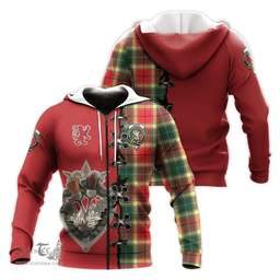 Scottish Gibsone (Gibson - Gibbs) Clan Tartan Hoodie - Lion Rampant And Celtic Thistle Style Scottish Plaid Tartan Plaid