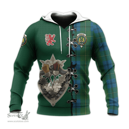 Scottish Johnston Clan Tartan Hoodie - Lion Rampant And Celtic Thistle Style Scottish Plaid Tartan Plaid