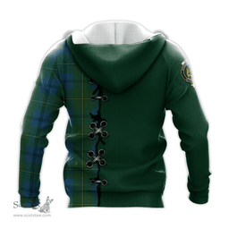 Scottish Johnston Clan Tartan Hoodie - Lion Rampant And Celtic Thistle Style Scottish Plaid Tartan Plaid