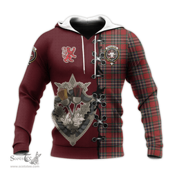 Scottish MacFarlane Red Clan Tartan Hoodie - Lion Rampant And Celtic Thistle Style Scottish Plaid Tartan Plaid