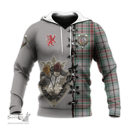 Scottish MacBain Dress Clan Tartan Hoodie - Lion Rampant And Celtic Thistle Style Scottish Plaid Tartan Plaid