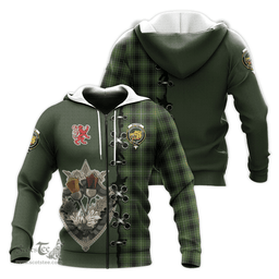 Scottish MacIver Hunting Clan Tartan Hoodie - Lion Rampant And Celtic Thistle Style Scottish Plaid Tartan Plaid