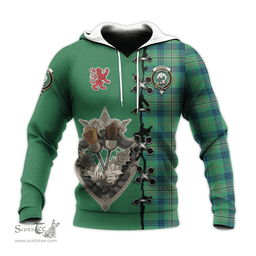 Scottish Kennedy Ancient Clan Tartan Hoodie - Lion Rampant And Celtic Thistle Style Scottish Plaid Tartan Plaid