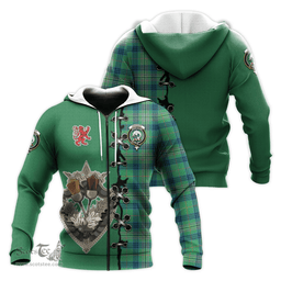 Scottish Kennedy Ancient Clan Tartan Hoodie - Lion Rampant And Celtic Thistle Style Scottish Plaid Tartan Plaid