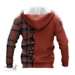 Scottish MacDuff Ancient Clan Tartan Hoodie - Lion Rampant And Celtic Thistle Style Scottish Plaid Tartan Plaid