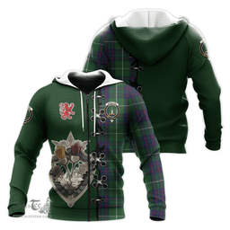 Scottish MacIntyre Hunting Clan Tartan Hoodie - Lion Rampant And Celtic Thistle Style Scottish Plaid Tartan Plaid