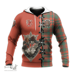 Scottish MacKinnon Ancient Clan Tartan Hoodie - Lion Rampant And Celtic Thistle Style Scottish Plaid Tartan Plaid