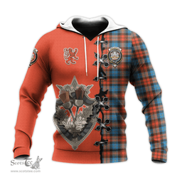 Scottish MacLachlan Ancient Clan Tartan Hoodie - Lion Rampant And Celtic Thistle Style Scottish Plaid Tartan Plaid