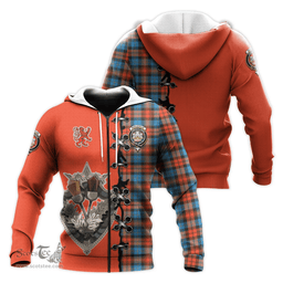 Scottish MacLachlan Ancient Clan Tartan Hoodie - Lion Rampant And Celtic Thistle Style Scottish Plaid Tartan Plaid