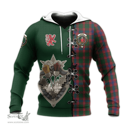 Scottish Logan Clan Tartan Hoodie - Lion Rampant And Celtic Thistle Style Scottish Plaid Tartan Plaid