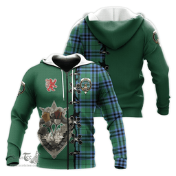 Scottish Keith Ancient Clan Tartan Hoodie - Lion Rampant And Celtic Thistle Style Scottish Plaid Tartan Plaid