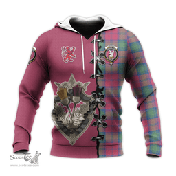 Scottish Lindsay Ancient Clan Tartan Hoodie - Lion Rampant And Celtic Thistle Style Scottish Plaid Tartan Plaid