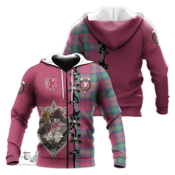 Scottish Lindsay Ancient Clan Tartan Hoodie - Lion Rampant And Celtic Thistle Style Scottish Plaid Tartan Plaid