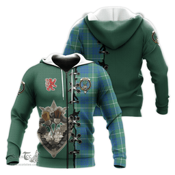 Scottish Hamilton Hunting Ancient Clan Tartan Hoodie - Lion Rampant And Celtic Thistle Style Scottish Plaid Tartan Plaid