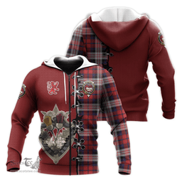 Scottish MacDonald Dress Irish Clan Tartan Hoodie - Lion Rampant And Celtic Thistle Style Scottish Plaid Tartan Plaid