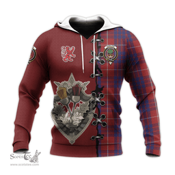 Scottish Hamilton Clan Tartan Hoodie - Lion Rampant And Celtic Thistle Style Scottish Plaid Tartan Plaid