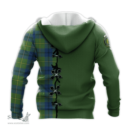 Scottish Johnston Ancient Clan Tartan Hoodie - Lion Rampant And Celtic Thistle Style Scottish Plaid Tartan Plaid