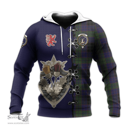 Scottish Lumsden Hunting Clan Tartan Hoodie - Lion Rampant And Celtic Thistle Style Scottish Plaid Tartan Plaid