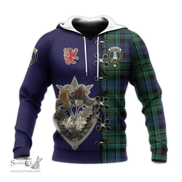 Scottish MacCallum Modern Clan Tartan Hoodie - Lion Rampant And Celtic Thistle Style Scottish Plaid Tartan Plaid