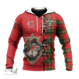 Scottish Lennox Modern Clan Tartan Hoodie - Lion Rampant And Celtic Thistle Style Scottish Plaid Tartan Plaid