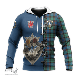 Scottish Hunter Ancient Clan Tartan Hoodie - Lion Rampant And Celtic Thistle Style Scottish Plaid Tartan Plaid