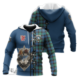 Scottish Hunter Ancient Clan Tartan Hoodie - Lion Rampant And Celtic Thistle Style Scottish Plaid Tartan Plaid