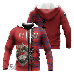 Scottish Leslie Modern Clan Tartan Hoodie - Lion Rampant And Celtic Thistle Style Scottish Plaid Tartan Plaid