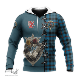 Scottish MacCorquodale Clan Tartan Hoodie - Lion Rampant And Celtic Thistle Style Scottish Plaid Tartan Plaid