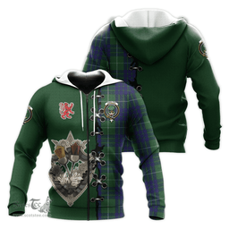 Scottish Hamilton Green Hunting Clan Tartan Hoodie - Lion Rampant And Celtic Thistle Style Scottish Plaid Tartan Plaid