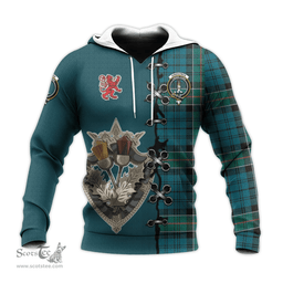 Scottish Kirkpatrick Clan Tartan Hoodie - Lion Rampant And Celtic Thistle Style Scottish Plaid Tartan Plaid