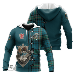 Scottish Kirkpatrick Clan Tartan Hoodie - Lion Rampant And Celtic Thistle Style Scottish Plaid Tartan Plaid