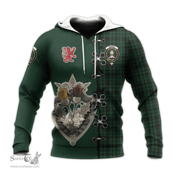 Scottish Menzies Green Clan Tartan Hoodie - Lion Rampant And Celtic Thistle Style Scottish Plaid Tartan Plaid