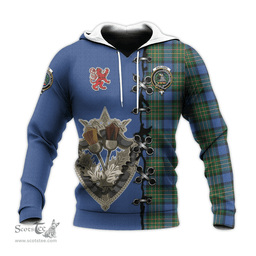 Scottish MacLaren Ancient Clan Tartan Hoodie - Lion Rampant And Celtic Thistle Style Scottish Plaid Tartan Plaid