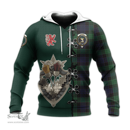 Scottish Stewart Old Clan Tartan Hoodie - Lion Rampant And Celtic Thistle Style Scottish Plaid Tartan Plaid