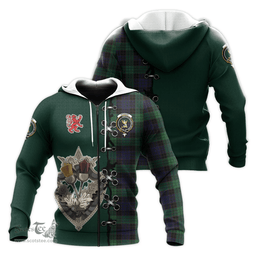 Scottish Stewart Old Clan Tartan Hoodie - Lion Rampant And Celtic Thistle Style Scottish Plaid Tartan Plaid