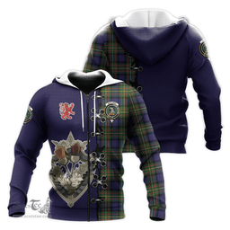 Scottish MacLaren Modern Clan Tartan Hoodie - Lion Rampant And Celtic Thistle Style Scottish Plaid Tartan Plaid